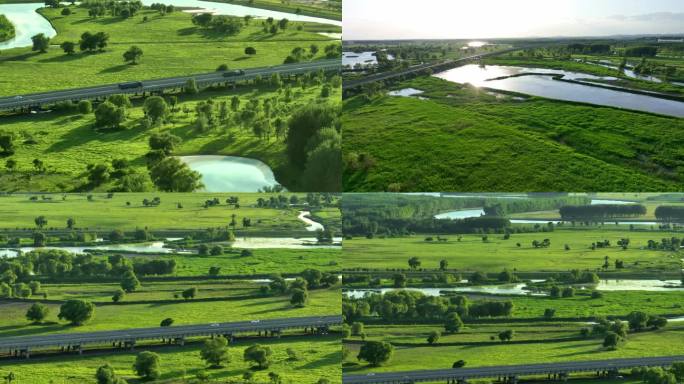 4K高速生态道路交通绿色碳中和乡村振兴