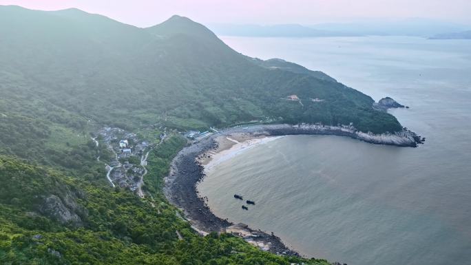 大海航拍 福建霞浦 嵛山岛天湖 岛屿森林