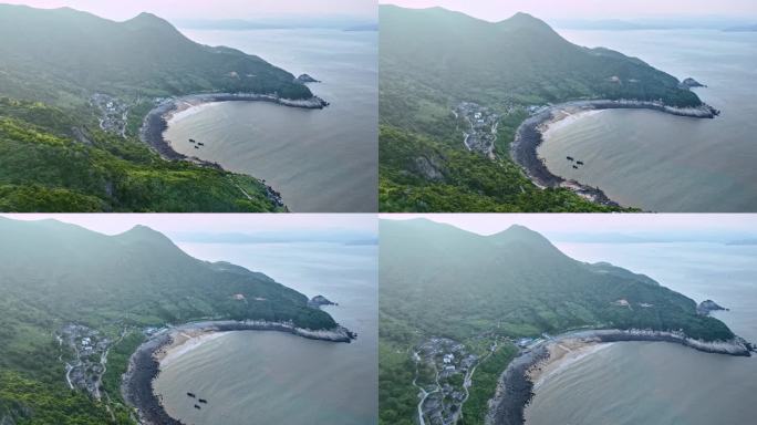 大海航拍 福建霞浦 嵛山岛天湖 岛屿森林