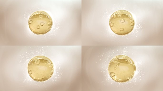 化妆品粒子水珠精华细胞视频素材 金色分子