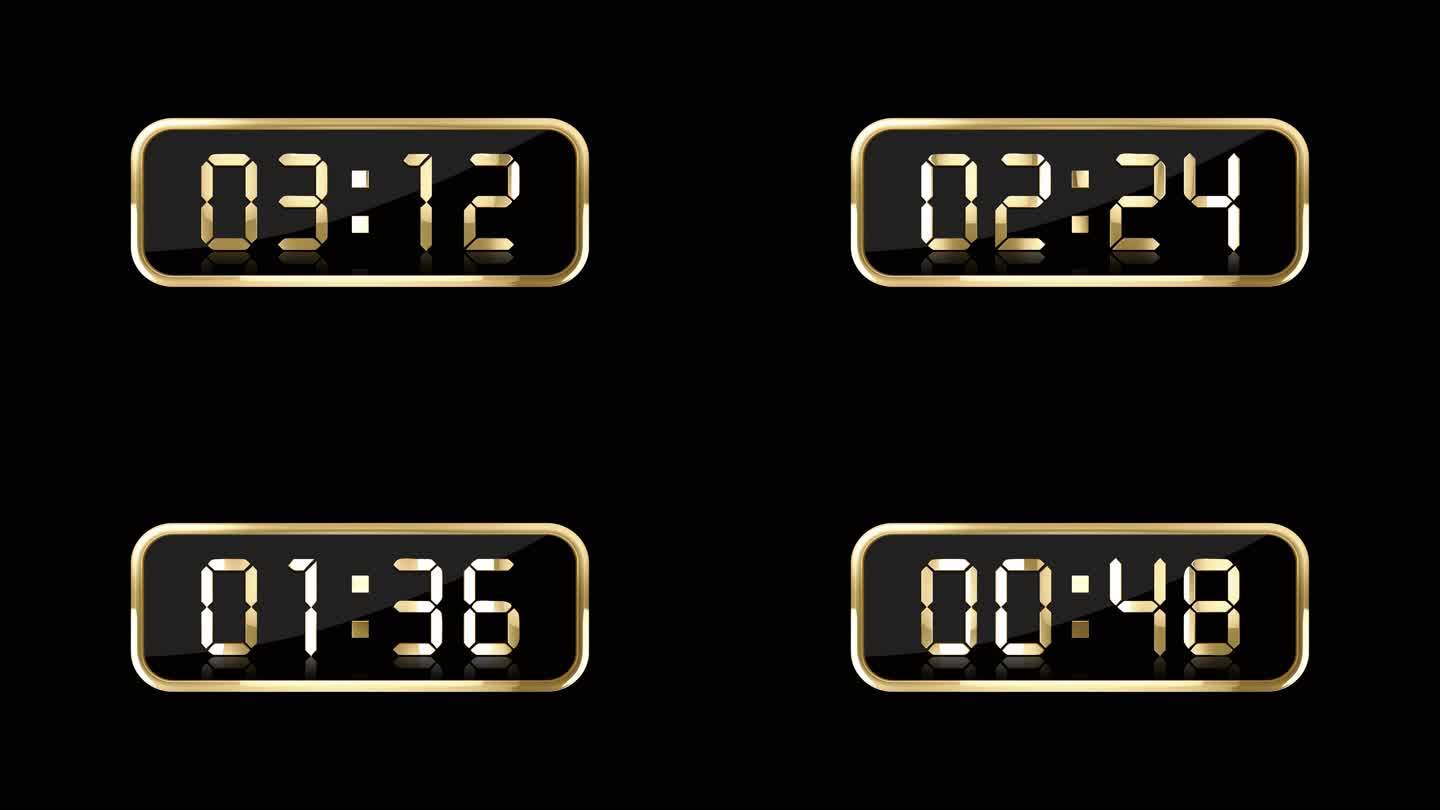 4K金色液晶数字计时器通道4分钟