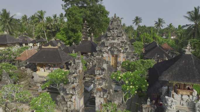 HDR印尼巴厘岛乌布古寺庙建筑景观航拍