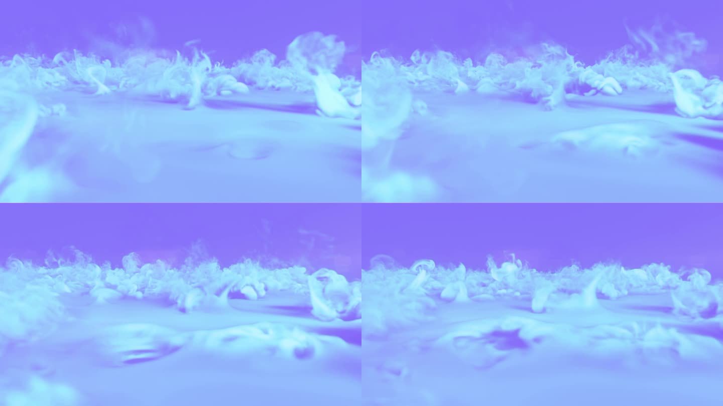 数字背景在蓝色和紫色配色方案与漩涡的彩色烟雾。3d渲染动画4K