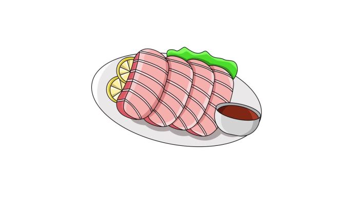 动画视频的生鱼片标志，一个典型的日本食物