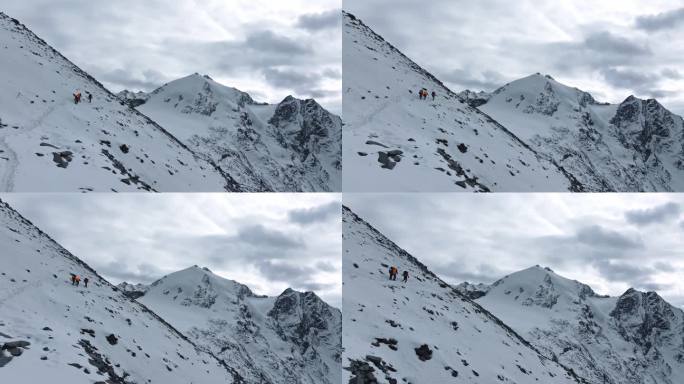 登顶雪山航拍