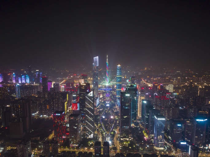 2023年国际灯光节珠江新城中轴线延时
