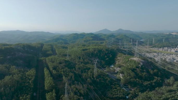 福建漳州高压线路航拍