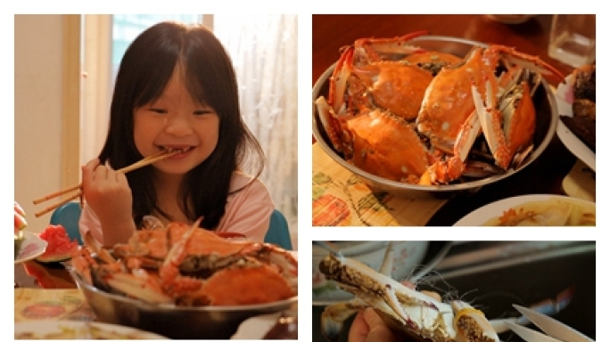 家庭日常厨房饮食做饭节日过节吃螃蟹海鲜