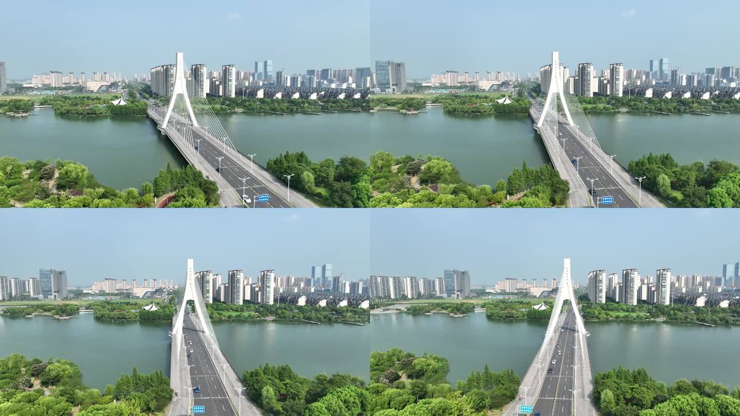 江苏省张家港沙洲湖大桥航拍