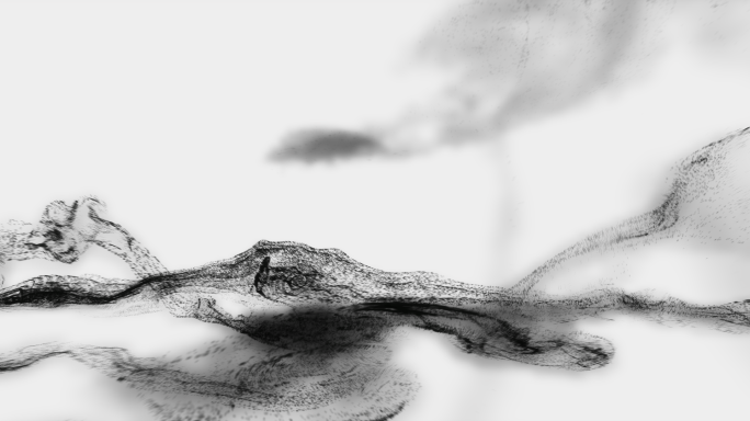 宽屏水墨线条冲击泼墨绘画_黑白版