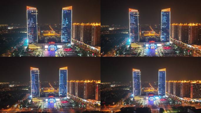 张家港市万达广场金港汇金中心双子大厦夜景
