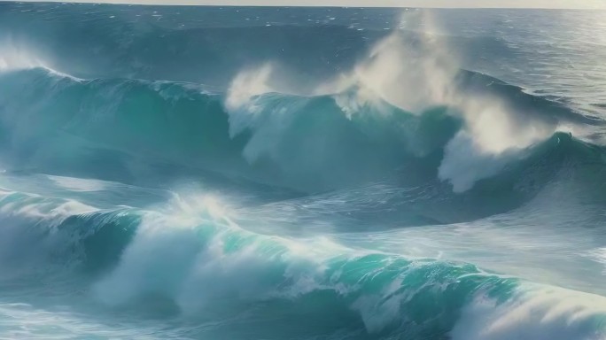 波涛汹涌的海面