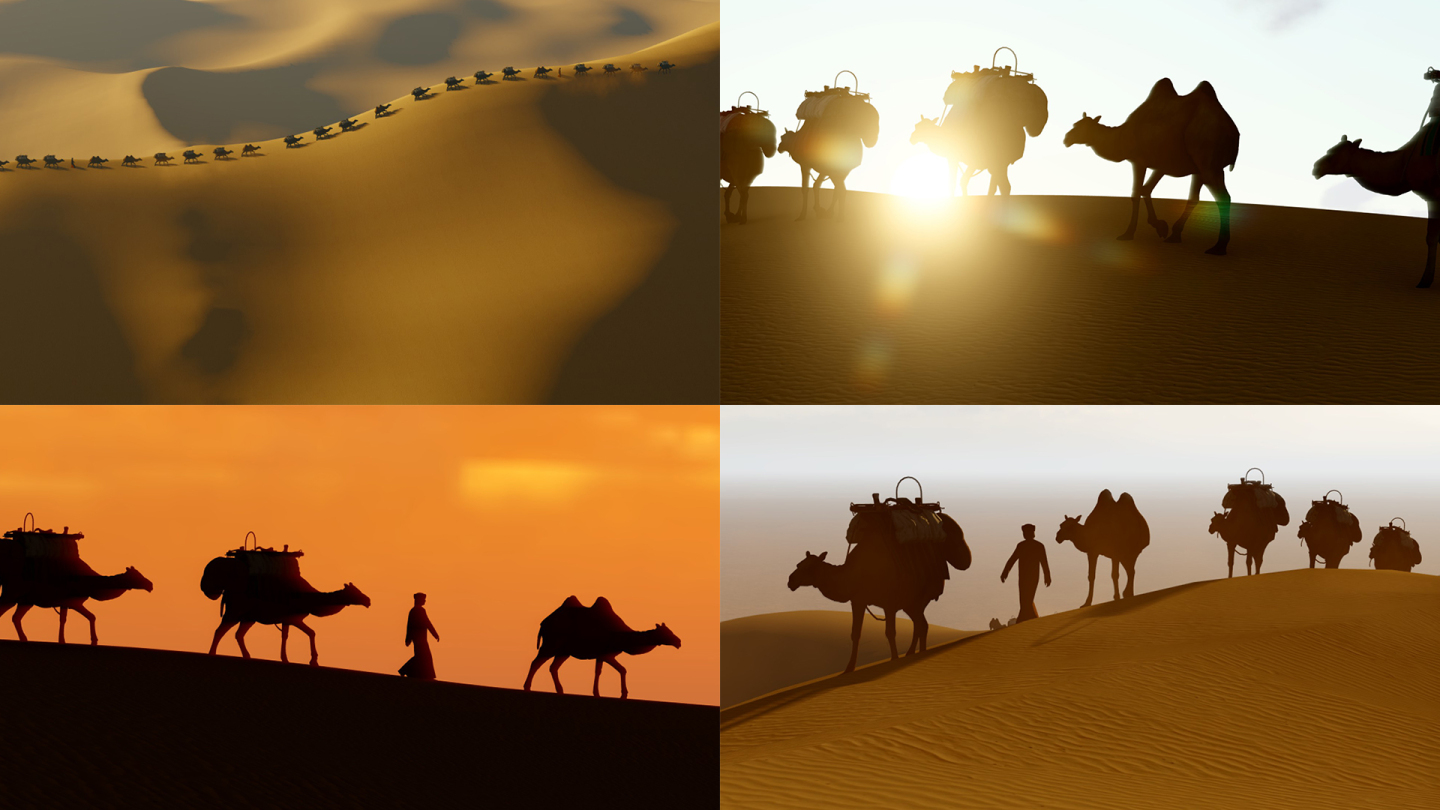 一带一路沙漠骆驼