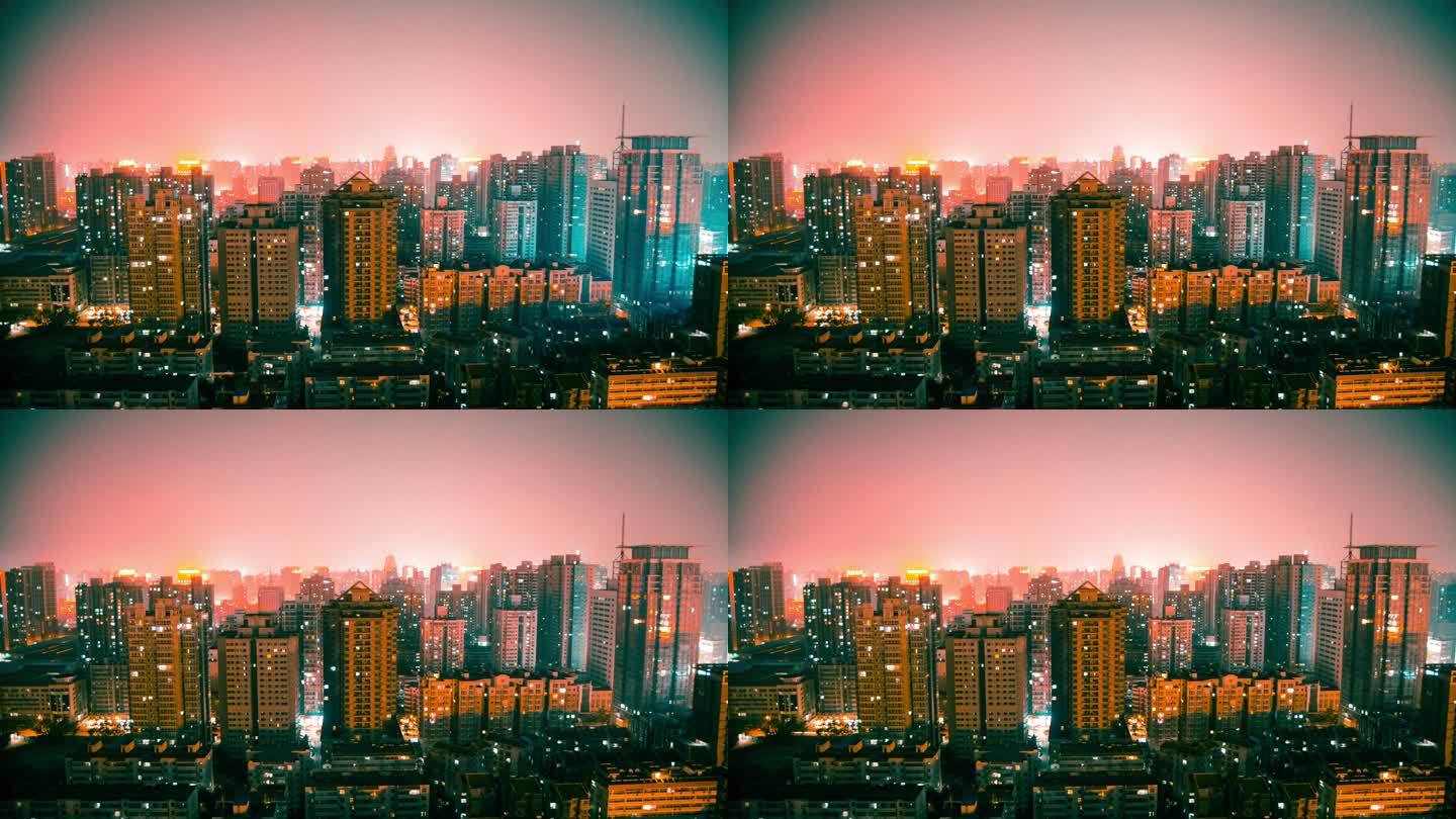 西安夜晚夜晚建筑群