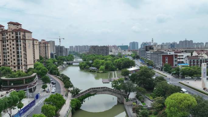 江苏省张家港市曼巴特购物广场航拍