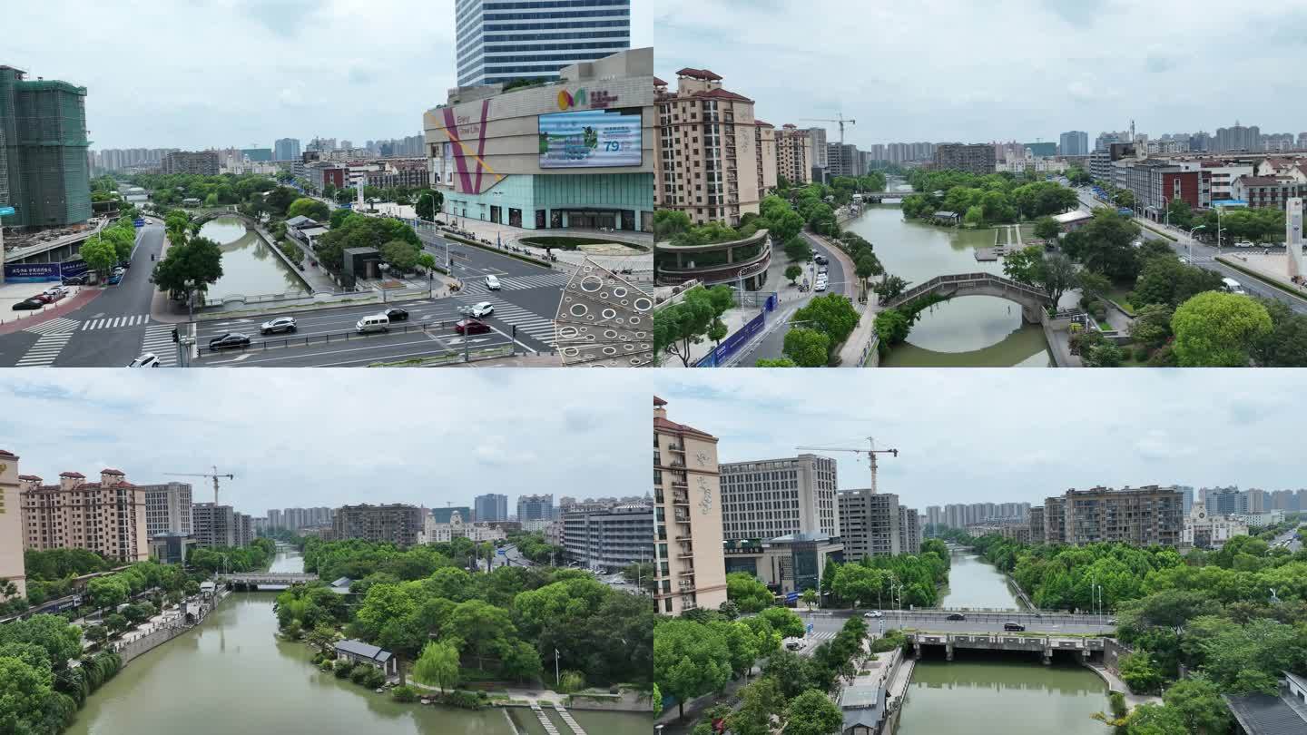 江苏省张家港市曼巴特购物广场航拍