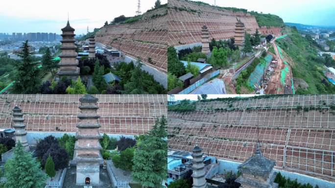 航拍 西安 长安 华严寺塔 华严宗 祖庭