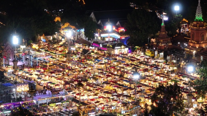 云南西双版纳告庄星光夜市夜景