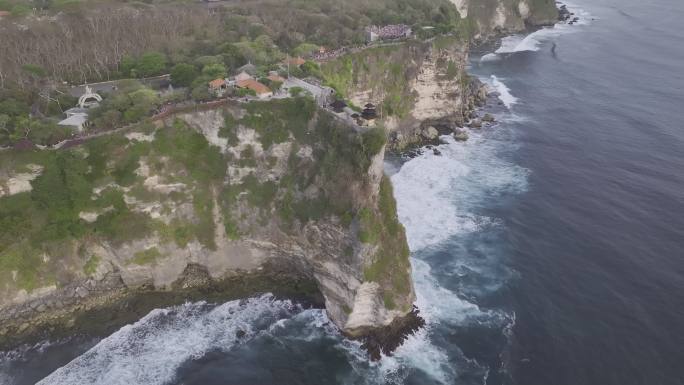 HDR印尼巴厘岛乌鲁瓦图寺海滨风光航拍