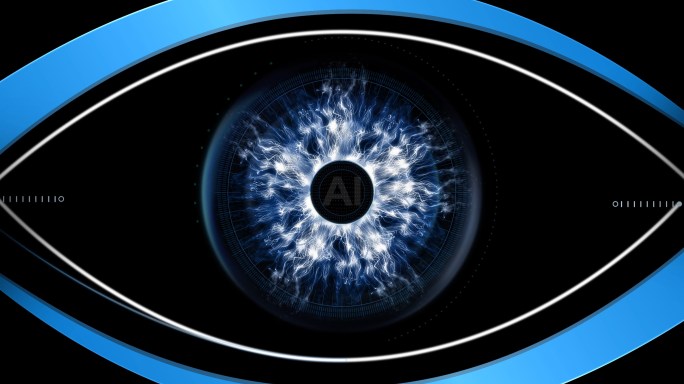 数字AI眼睛瞳孔科技效果视频素材