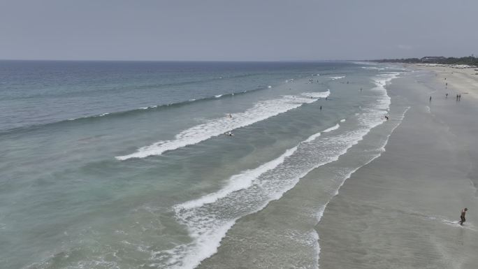 HDR印尼巴厘岛库塔海滩航拍海滨风光