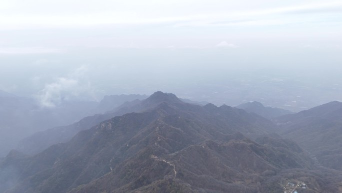 航拍云海秦岭云海秋季风景