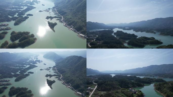 4K自然风光湖北仙岛湖4A景区航拍视频