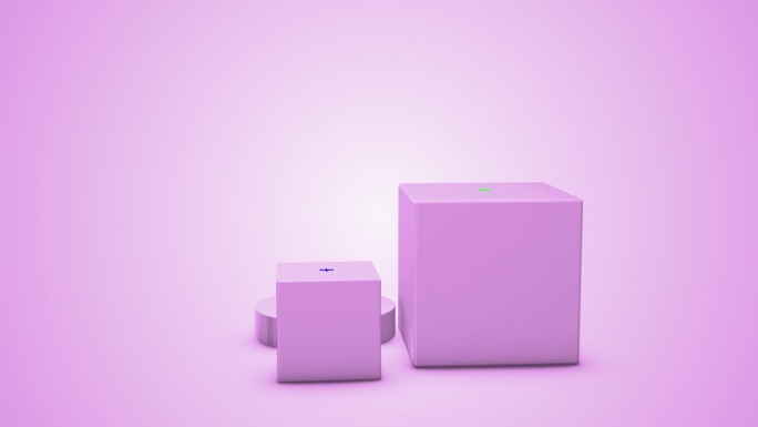 3d动画讲台包装演示粉红色背景与跟踪点