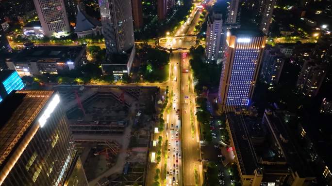 浙江省杭州市上城区钱江新城钱塘江两岸夜晚