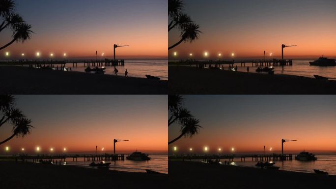 澳大利亚布里斯班海边黄昏
