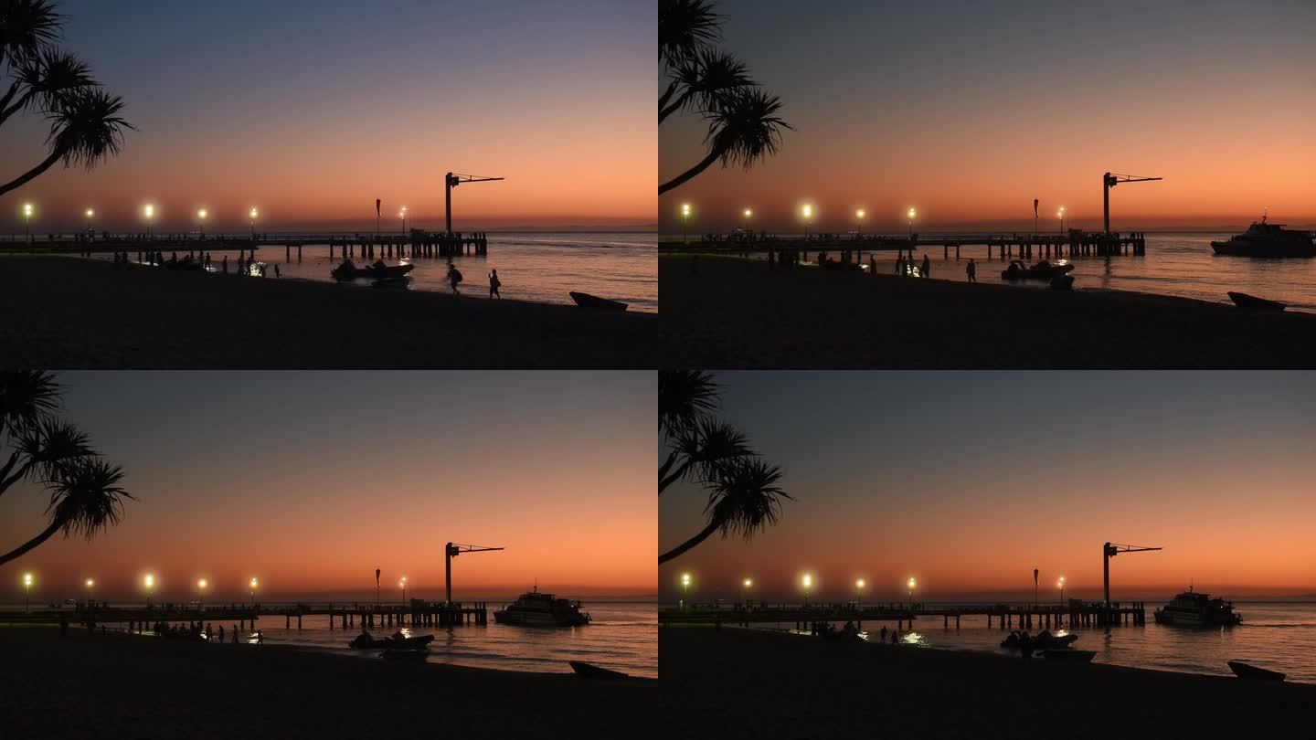 澳大利亚布里斯班海边黄昏