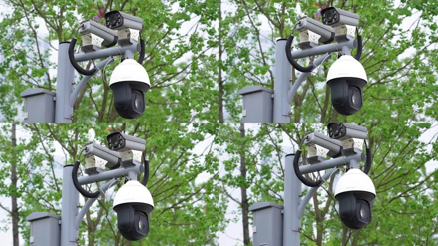 4K城市多功能全方位监控探头安防实拍视频