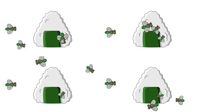 饭团被苍蝇攻击的动画