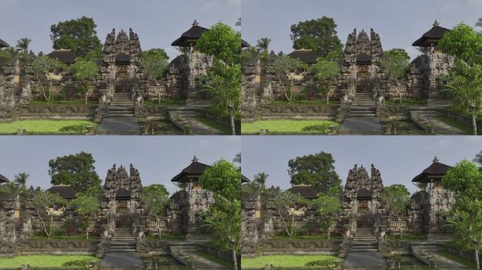 HDR印尼巴厘岛乌布古寺庙建筑景观航拍
