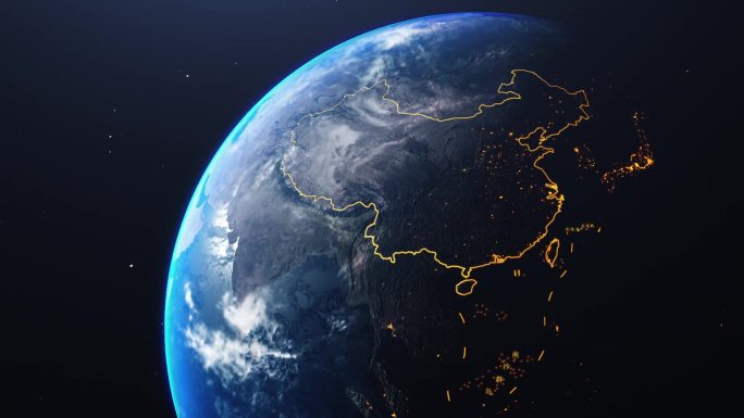 卫星上看中国地图
