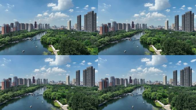 4K高清航拍沈阳宣传片城市绿化南湖公园
