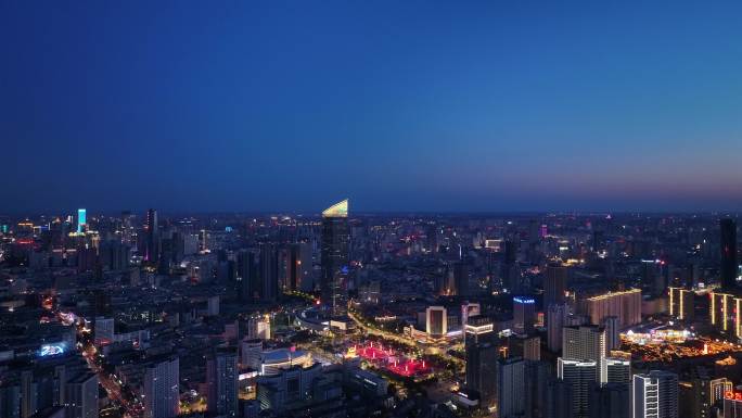 4K航拍沈阳宣传片城市夜景北站CBD