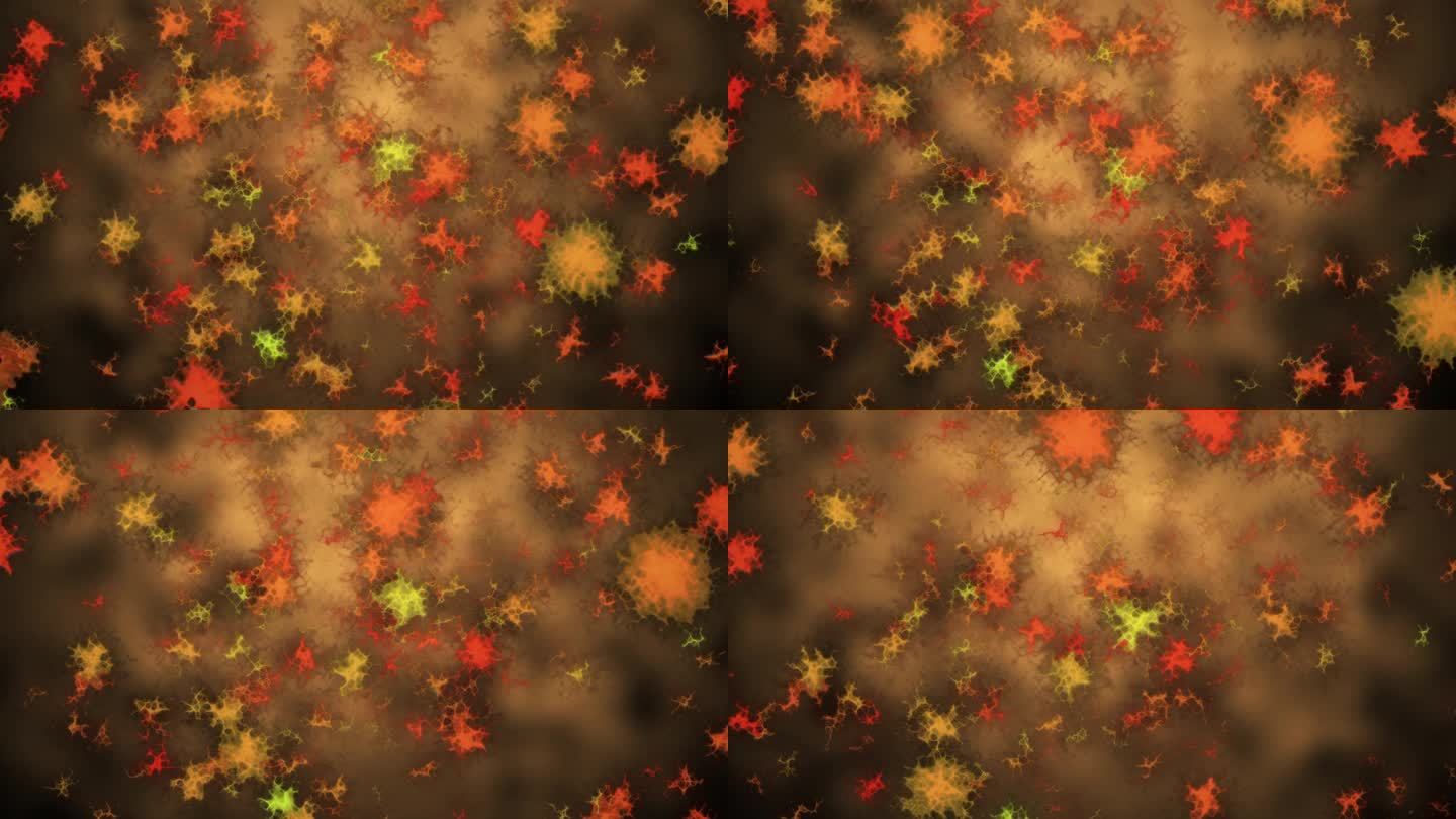 细胞破坏病毒动画抽象动画油画风格视觉创意