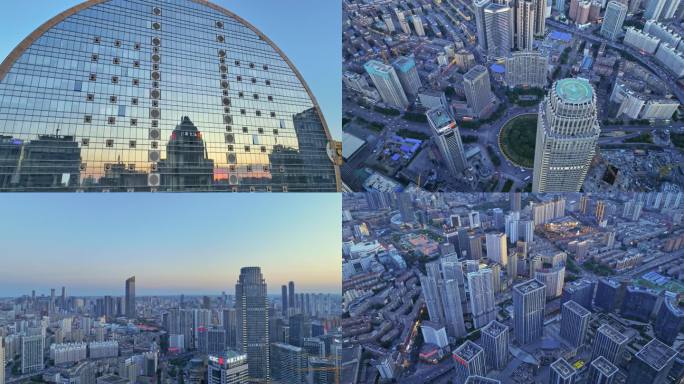 4K航拍沈阳宣传片金融城市发展摩天大楼