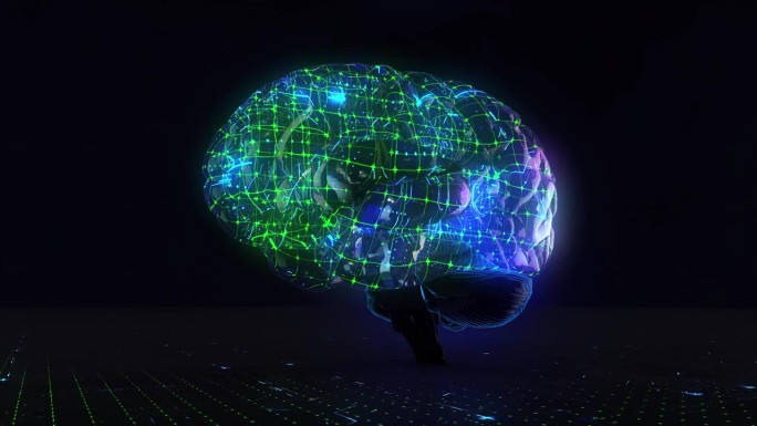 代表概念人工智能语言模型的人工神经大脑正在形成
