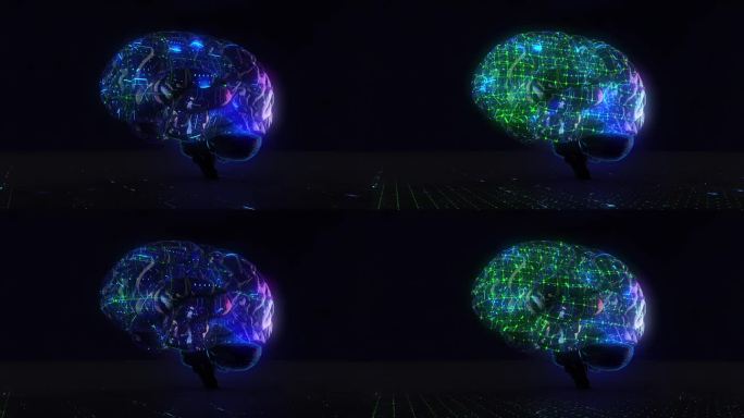 代表概念人工智能语言模型的人工神经大脑正在形成