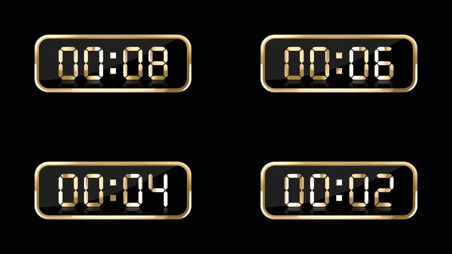 4K金色液晶数字计时器通道10秒钟