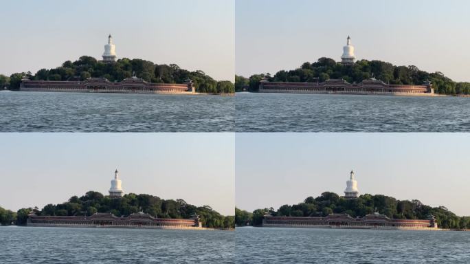 北京北海公园白塔皇家园林造园艺术北海公园