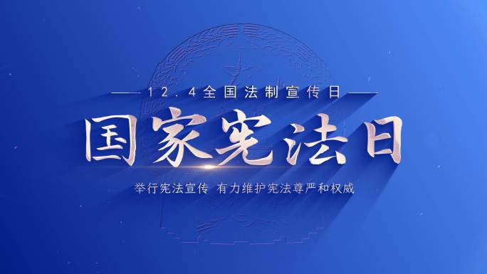 【4K】蓝色宪法法律宣传标题字片头