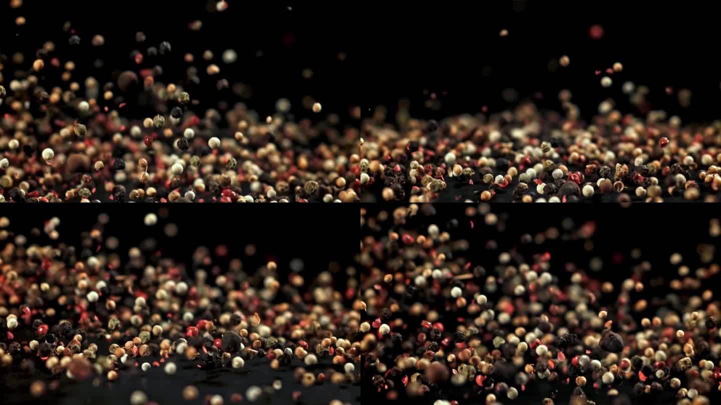 胡椒子飞起来了。用高速摄像机拍摄，每秒1000帧。