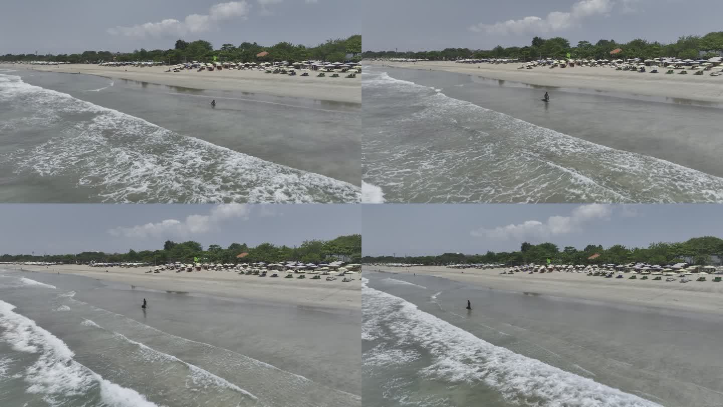HDR印尼巴厘岛水明漾海滩航拍海滨风光