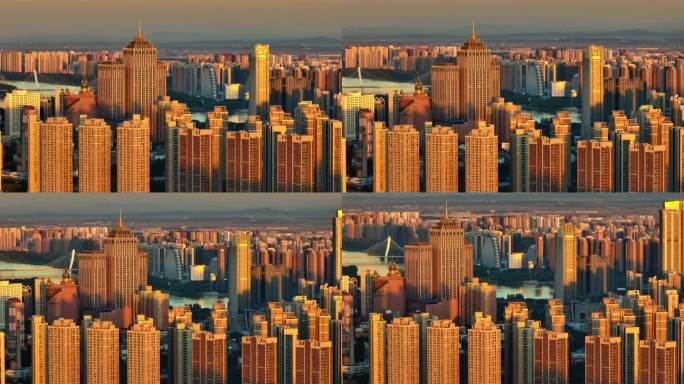 4K高清航拍沈阳宣传片摩天大楼城市建设
