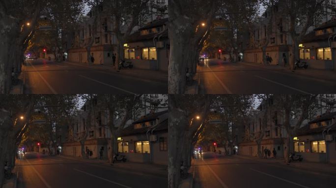 上海马路道路夜景8K实拍