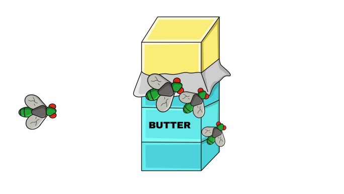 黄油被苍蝇捉住的动画