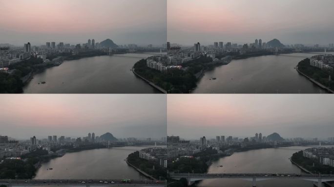 大桥城市柳江柳州航拍4k60帧